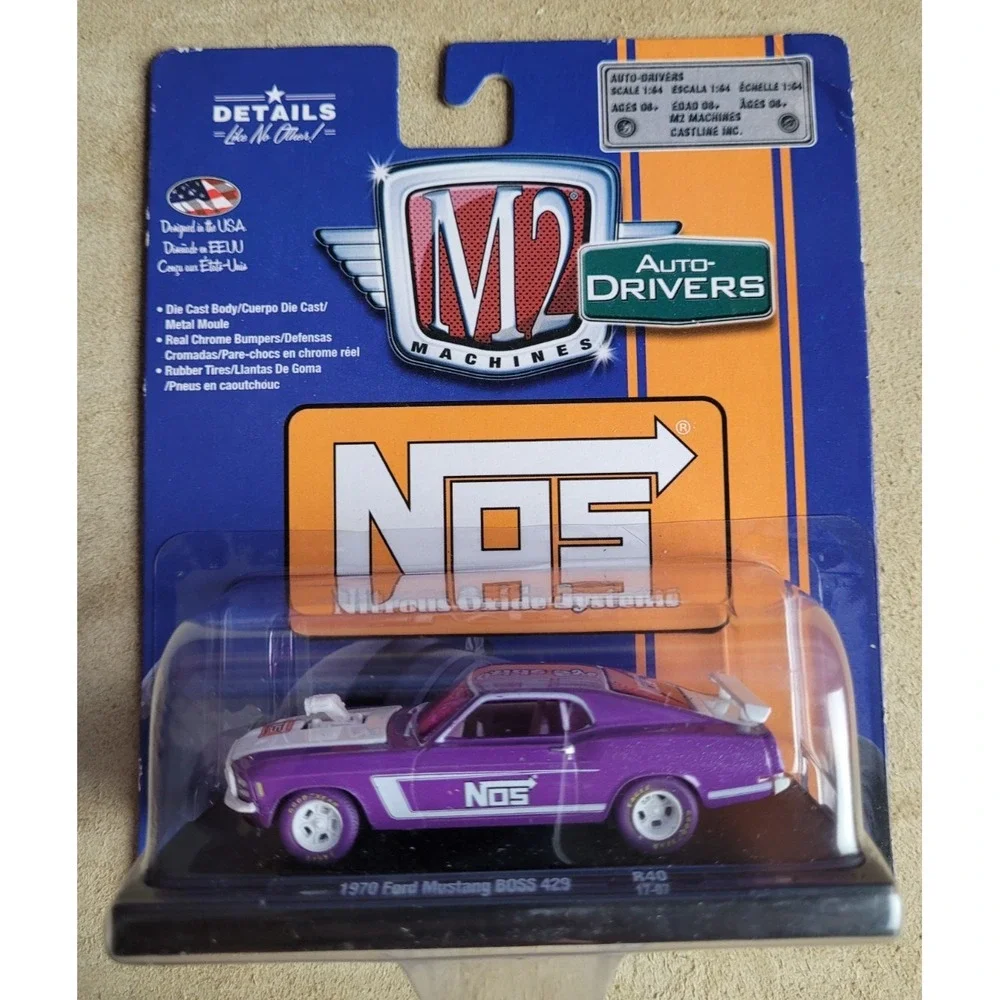 M2 MACHINES Auto Drivers NOS 1970 Ford Mustang Boss 429 R40 - Purple CHASE, RARE